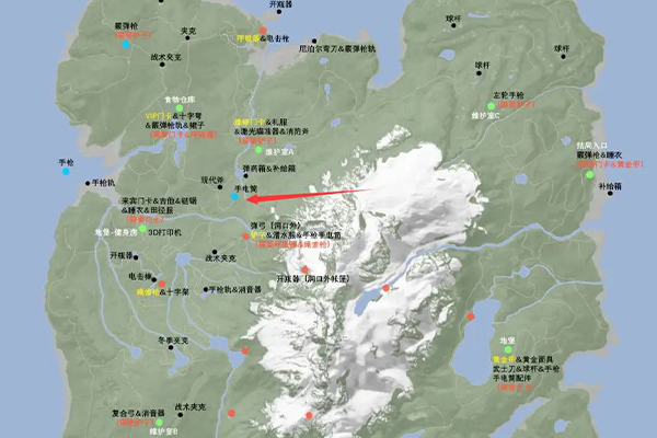 森林之子手電筒的具體位置在三個圓形標(biāo)記靠近的一個洞穴的地方